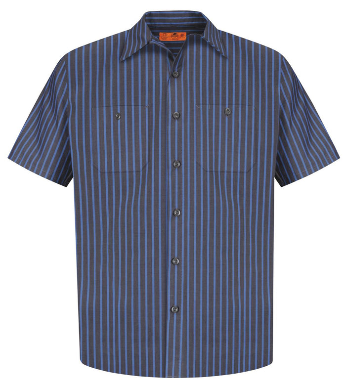 Red Kap CS20 Short Sleeve Striped Industrial Work Shirt