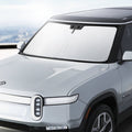 ACP09093 - R1S (2022-2025) Rivian CryoShade RO260 in Black showing the front the vehicle with installed shade inside
