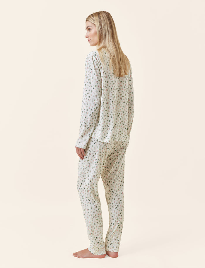 Rosebud Organic Cotton Knit Long Sleeve Tee and Jogger Set