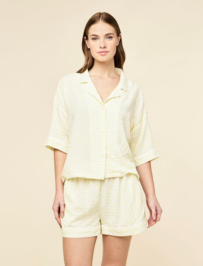 Seersucker Gingham Boxer PJ Set