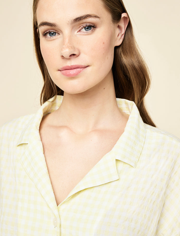 Seersucker Gingham Boxer PJ Set