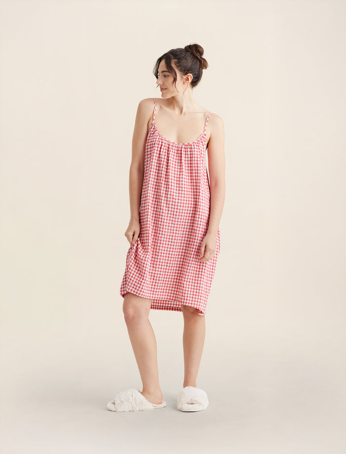 Seersucker Strappy Nightgown