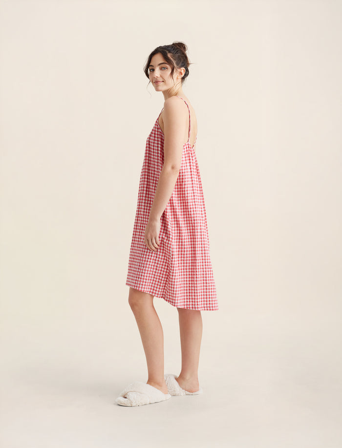 Seersucker Strappy Nightgown