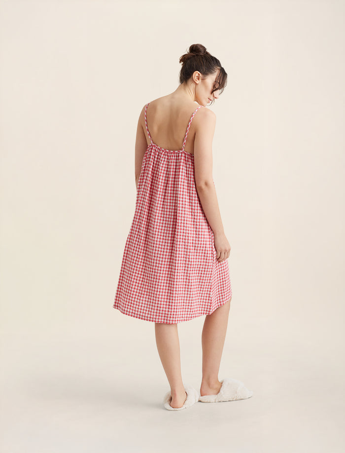 Seersucker Strappy Nightgown