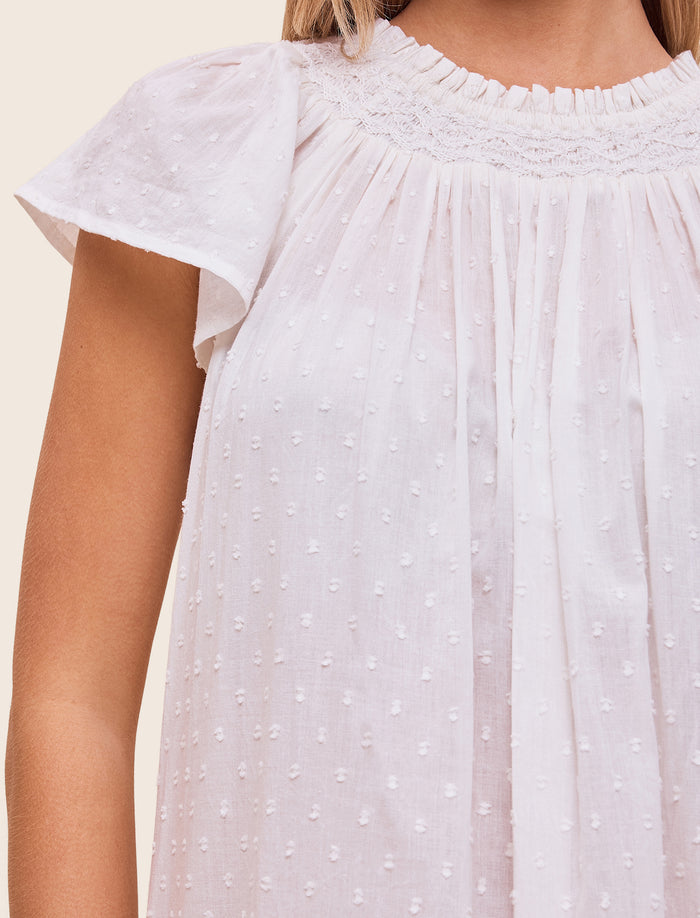 Shirred Neck Maxi Nightgown