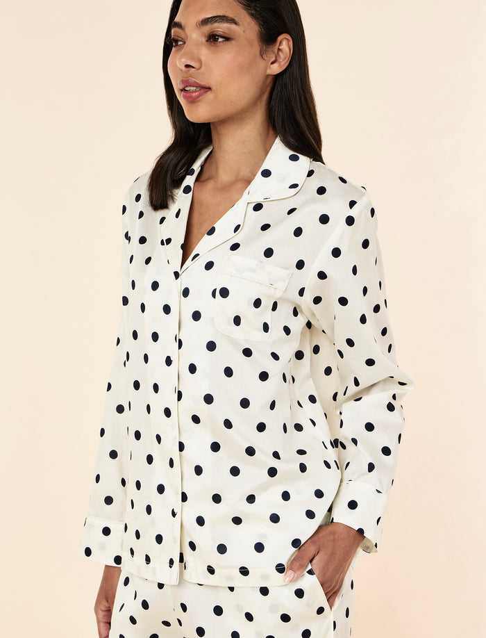 Soft Cotton Spot Full Length PJ Set