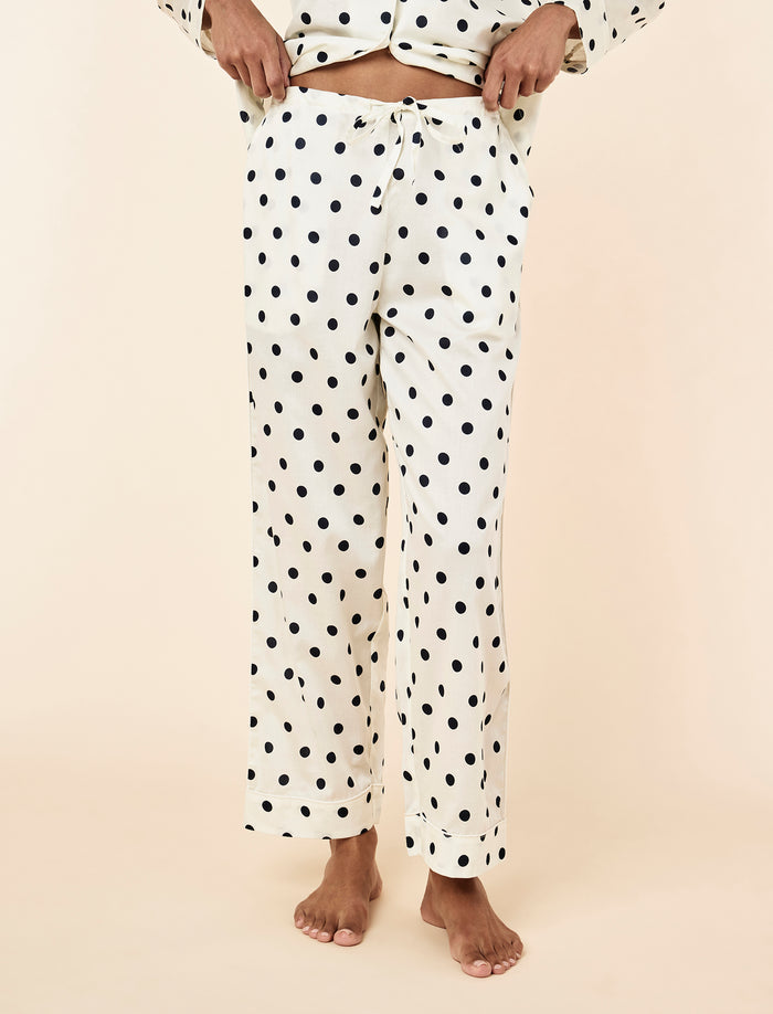Soft Cotton Spot Full Length PJ Set