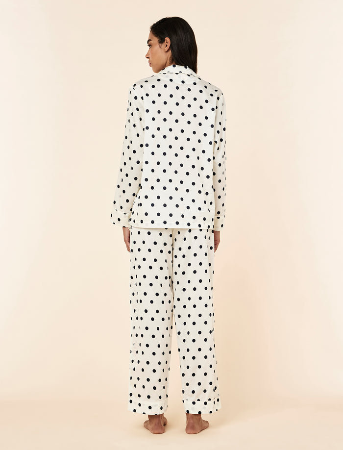 Soft Cotton Spot Full Length PJ Set