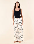 Soft Cotton Spot Wide Leg Pant