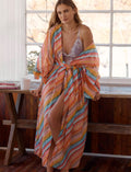 Sophie Stripe Maxi Kimono Robe