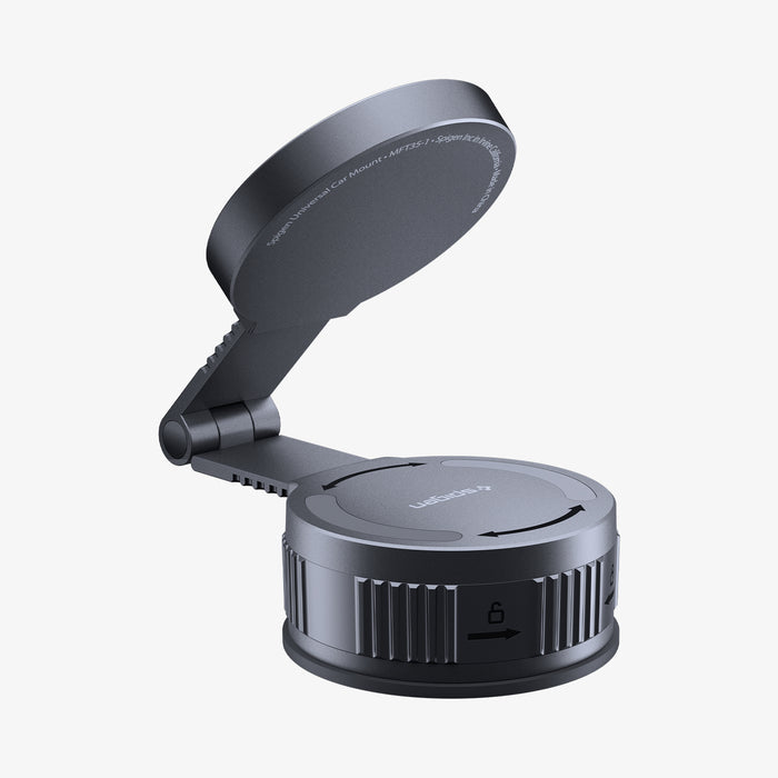 ACP11659 - Adhesive Dashboard Car Mount | MFT35-1 (Mag Fit) showing the mount open at an angle with the metal ring tilted back from the locking base