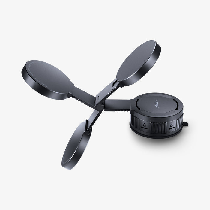 ACP11659 - Adhesive Dashboard Car Mount | MFT35-1 (Mag Fit) showing the arm folded flat against the base with the ring resting to the side