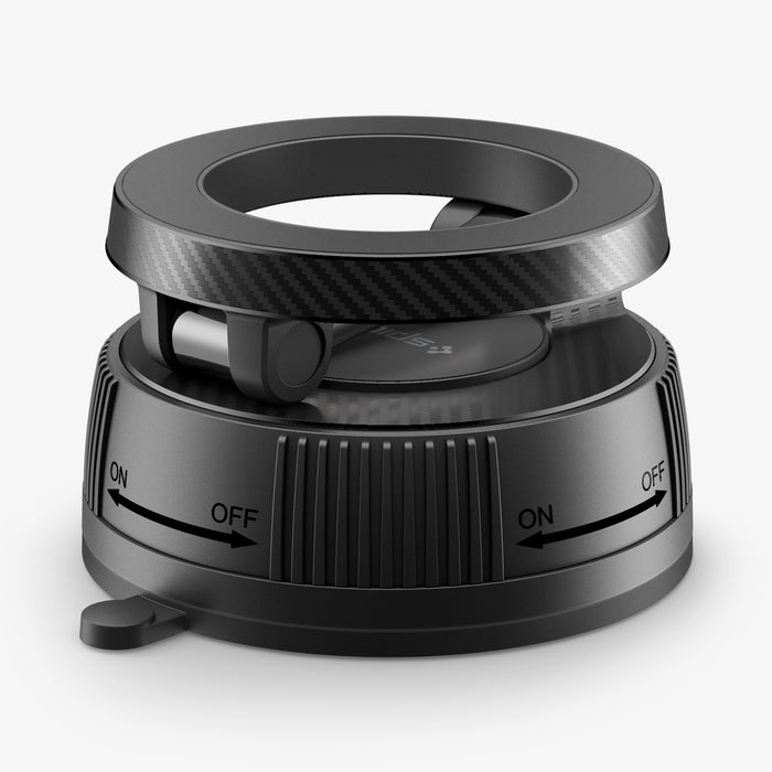 ACP11172 - Spigen Mag Fit Suction Cup Mount showing close-up of on off locking dial and base