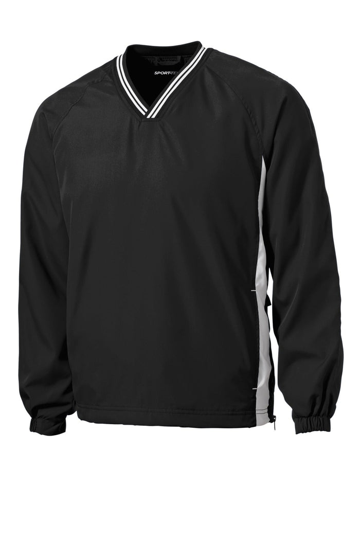 Sport-Tek JST62 Tipped V-Neck Raglan Wind Shirt