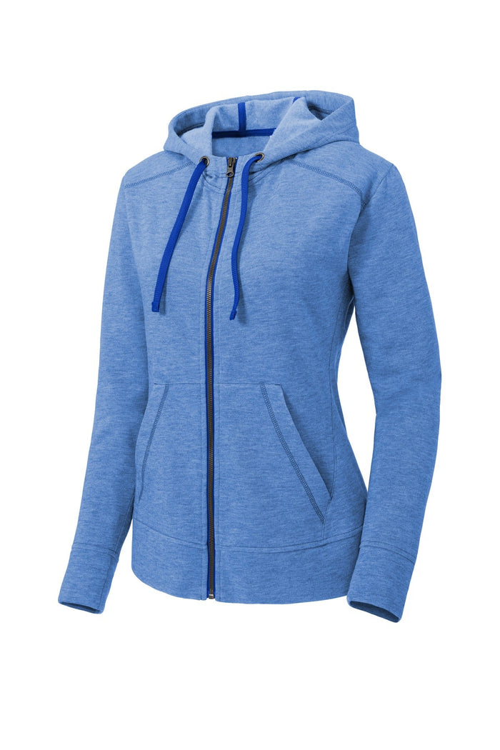 Sport-Tek LST293 Women's PosiCharge  Tri-Blend Wicking Fleece Full-Zip Hooded Jacket