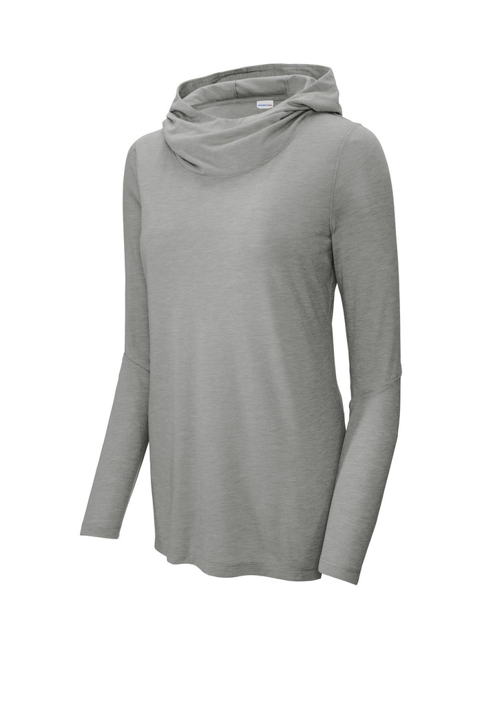 Sport-Tek LST406 Women's PosiCharge  Tri-Blend Wicking Long Sleeve Hoodie