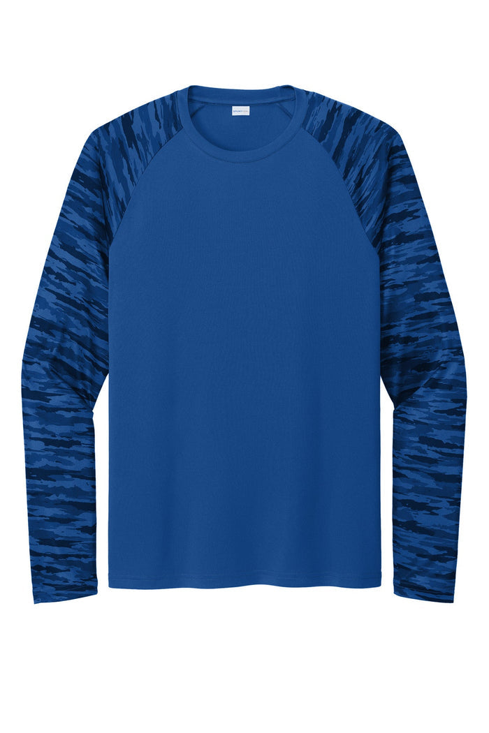 Sport-Tek ST376LS Drift Camo Colorblock Long Sleeve Tee