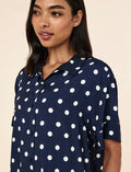 Spot Short Sleeve Full Length Pant PJ Set
