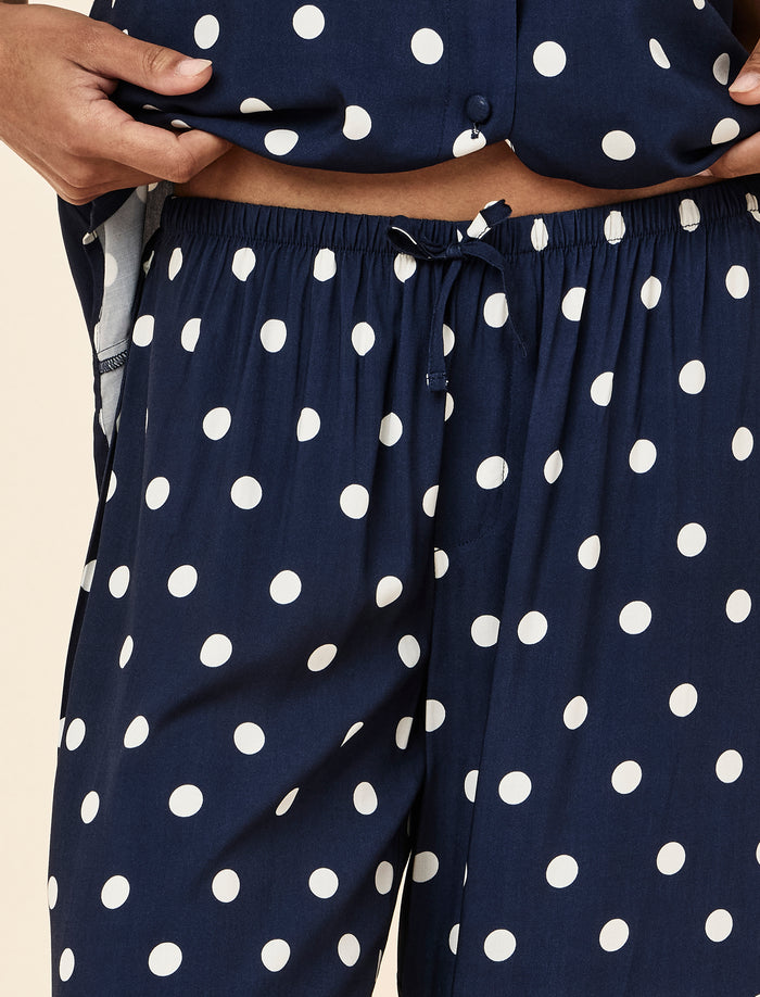 Spot Short Sleeve Full Length Pant PJ Set
