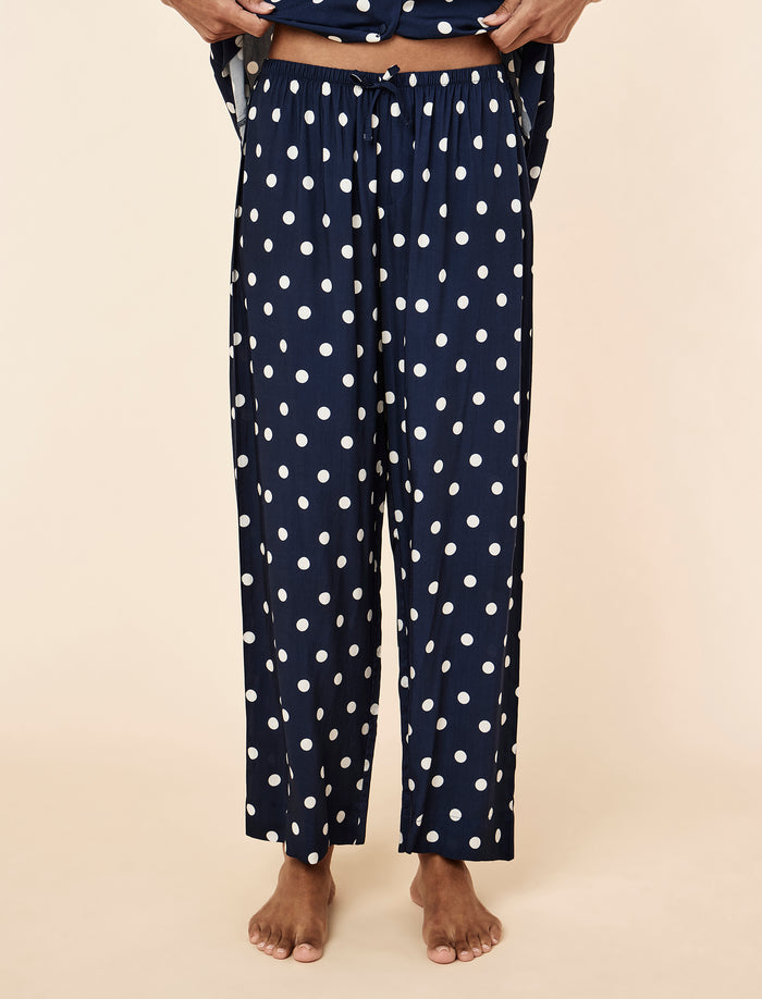 Spot Short Sleeve Full Length Pant PJ Set