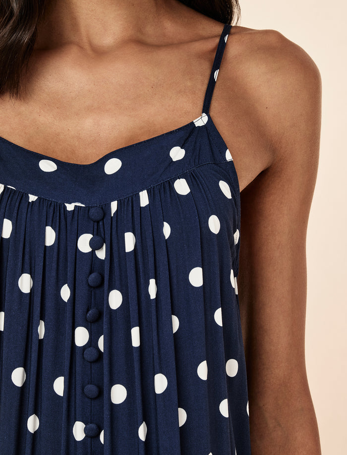 Spot Tiered Maxi Nightgown