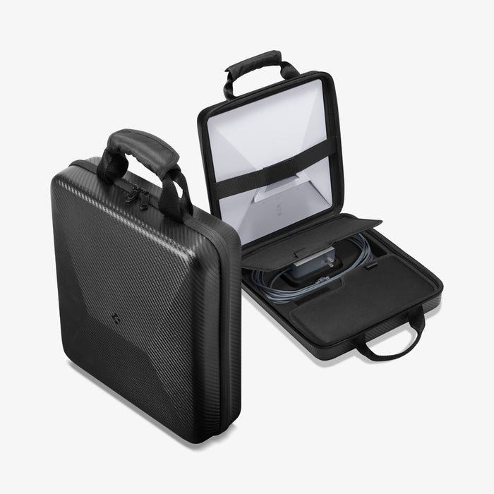 AFA09372 - Starlink Mini Carrying Case in black showing the front, side and inside of case