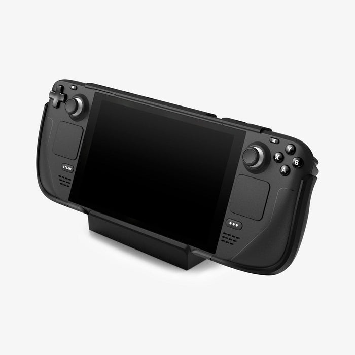 ACS06040 - Steam Deck Case Thin Fit Pro in black showing the front on mount
