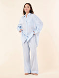 Stripe Shirting Full Length PJ Set