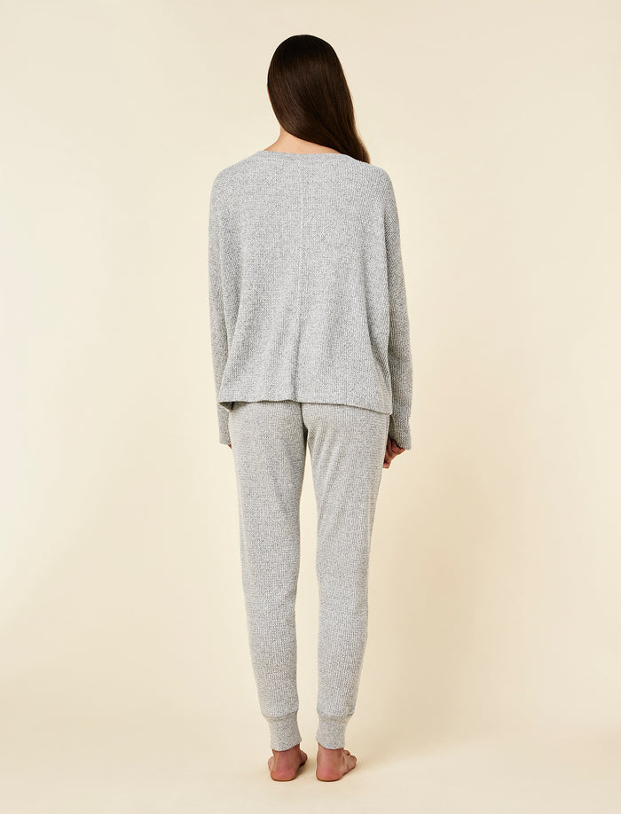 Super Soft Waffle V-Neck Long Sleeve Top & Jogger Set