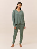 Super Soft Waffle V-Neck Long Sleeve Top