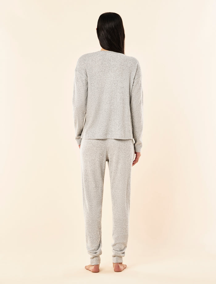 Super Soft Waffle V-Neck Long Sleeve Top