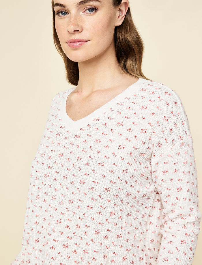 Super Soft Waffle V-Neck Top and Jogger Set