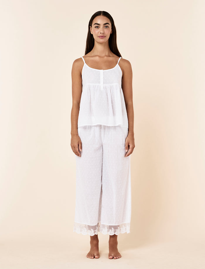 Swiss Dot Cami Crop PJ Set