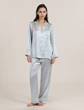 Sylvie Silk Piped Full Length PJ
