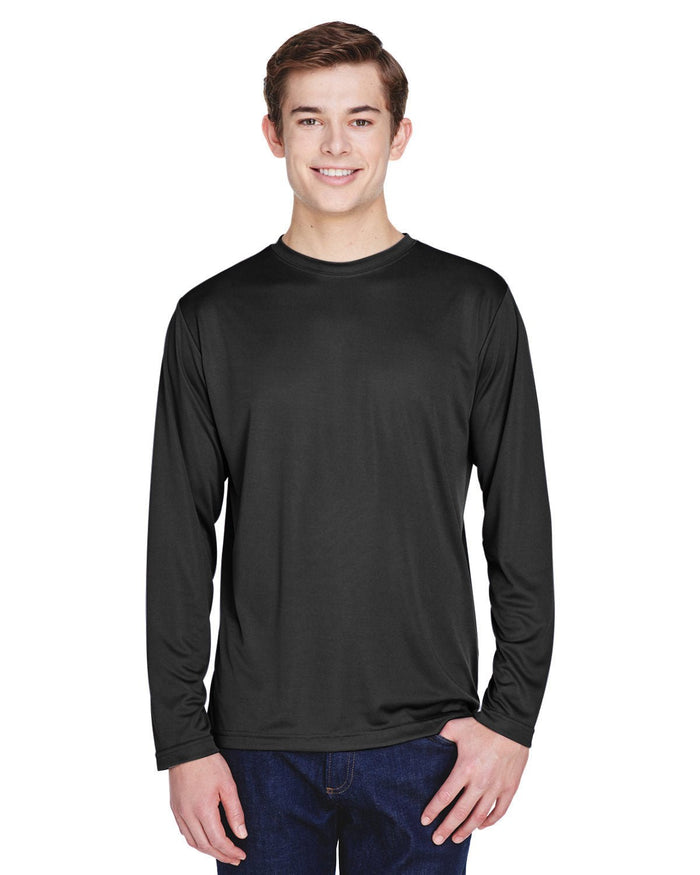 Team 365 TT11L Men's Zone Performance Long - Sleeve T-Shirt - Ninja Transfers