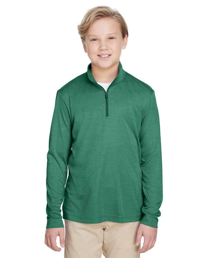 Team 365 TT31HY Youth Zone Sonic Heather Performance Quarter - Zip - Ninja Transfers