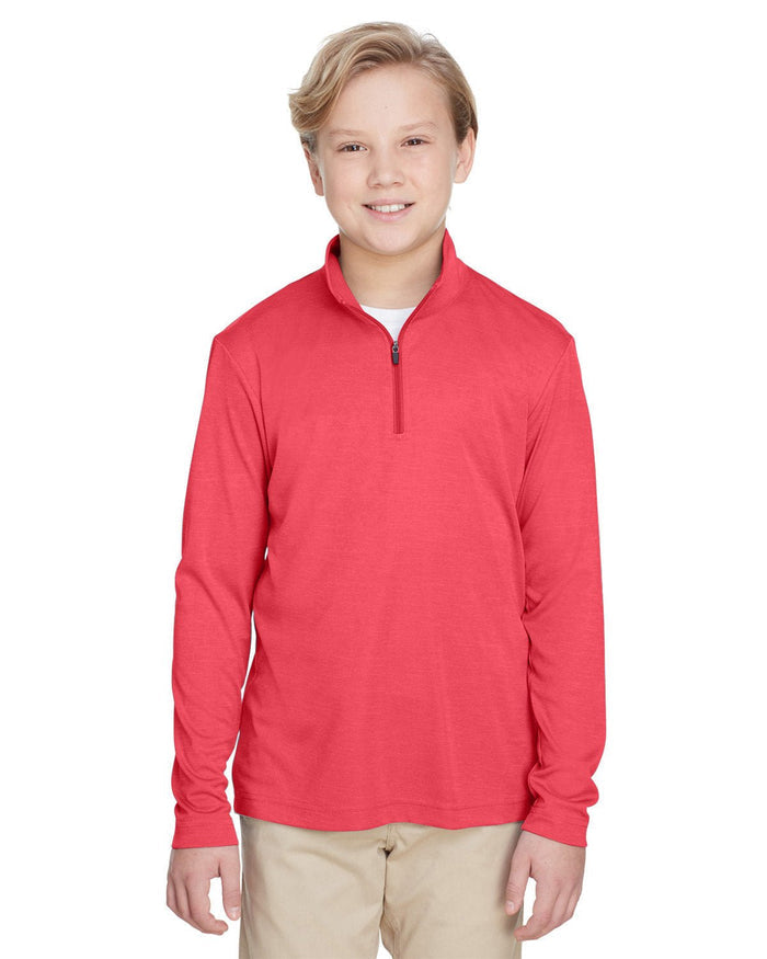 Team 365 TT31HY Youth Zone Sonic Heather Performance Quarter - Zip - Ninja Transfers