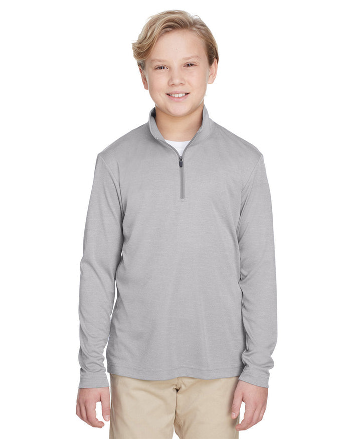 Team 365 TT31HY Youth Zone Sonic Heather Performance Quarter - Zip - Ninja Transfers