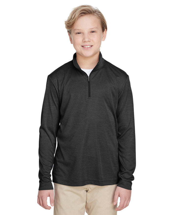 Team 365 TT31HY Youth Zone Sonic Heather Performance Quarter - Zip - Ninja Transfers