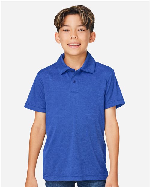 Team 365 TT51HY Youth Zone Sonic Heather Performance Polo