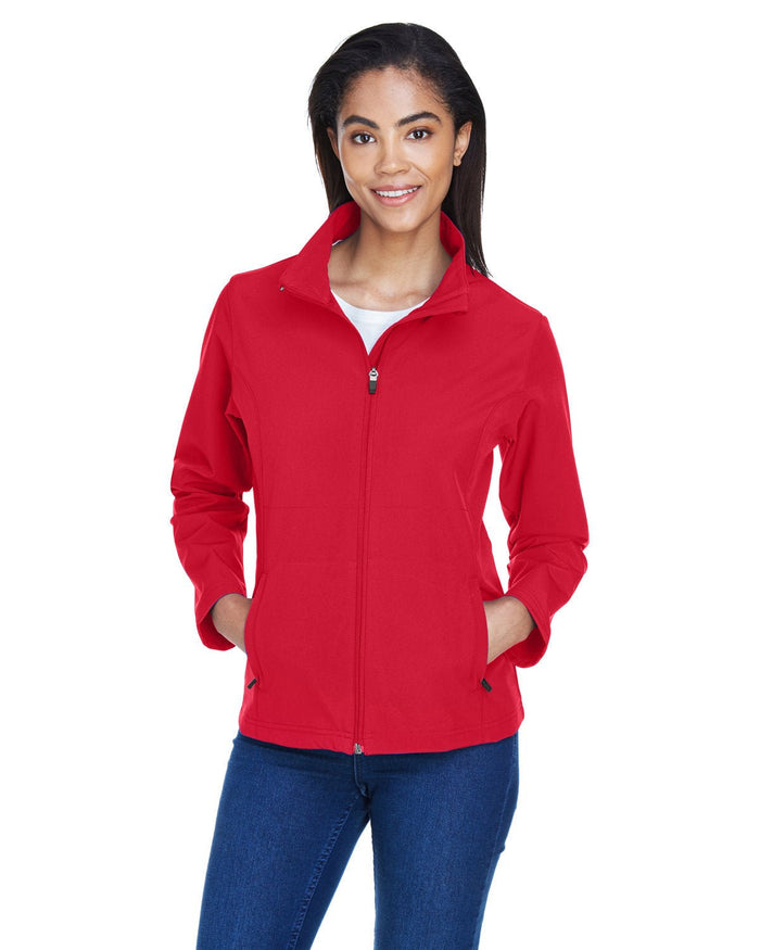 Team 365 TT80W Ladies' Leader Soft Shell Jacket - Ninja Transfers