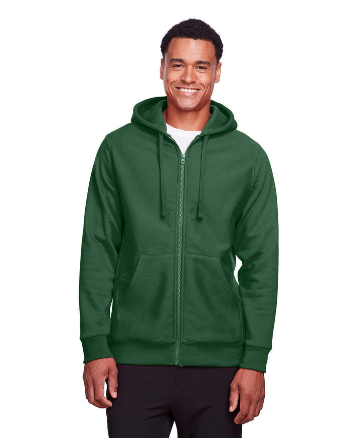Team 365 TT95 Men's Zone HydroSport Heavyweight Full - Zip Hooded Sweatshirt - Ninja Transfers