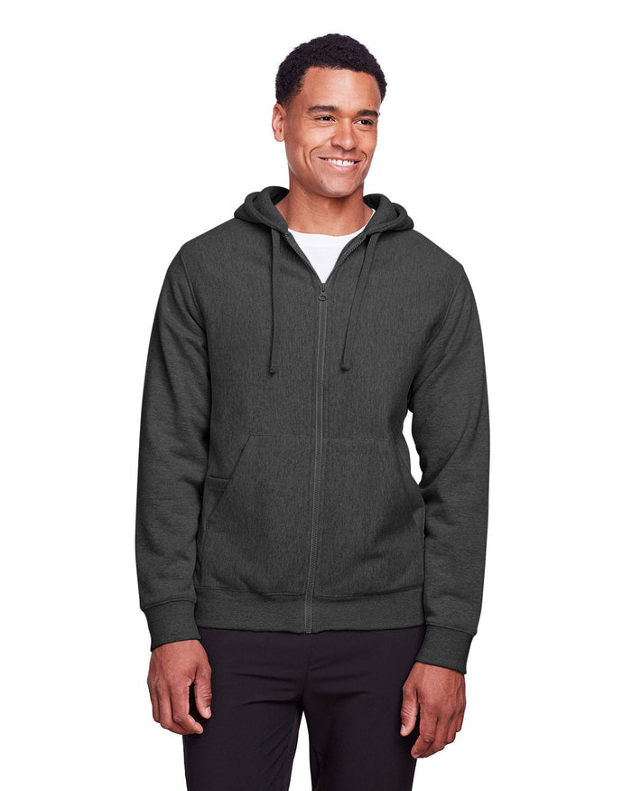 Team 365 TT95 Men's Zone HydroSport Heavyweight Full - Zip Hooded Sweatshirt - Ninja Transfers