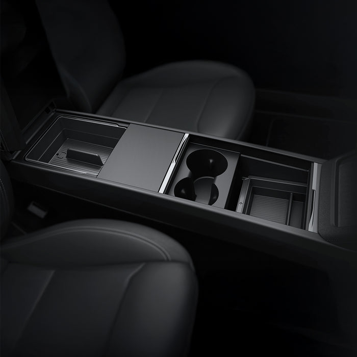 ACP10637 - Tesla Series - Center & Armrest Organizer Bundle showing installed in car