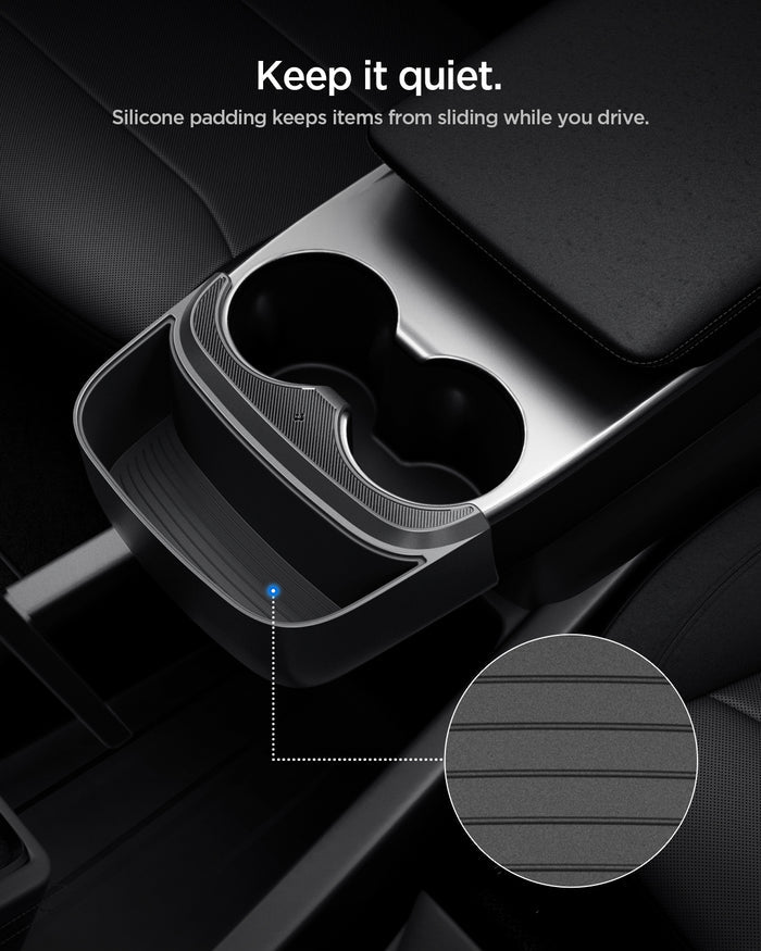 ACP11170 - Tesla Series - Console Extender | TO220CYS in Black showing keep it quiet.