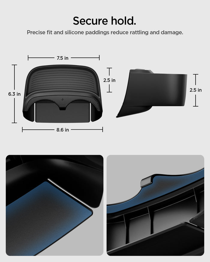 ACP11170 - Tesla Series - Console Extender | TO220CYS in Black showing secure hold