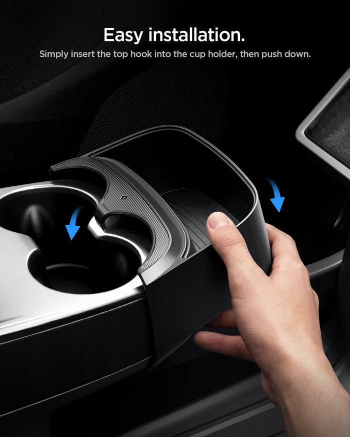 ACP11170 - Tesla Series - Console Extender | TO220CYS in Black showing easy installation