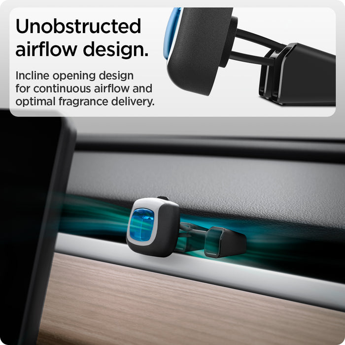 ACP05265 - Tesla Model 3 & Y Airfreshner Adapter in black showing the unobstructed airflow design