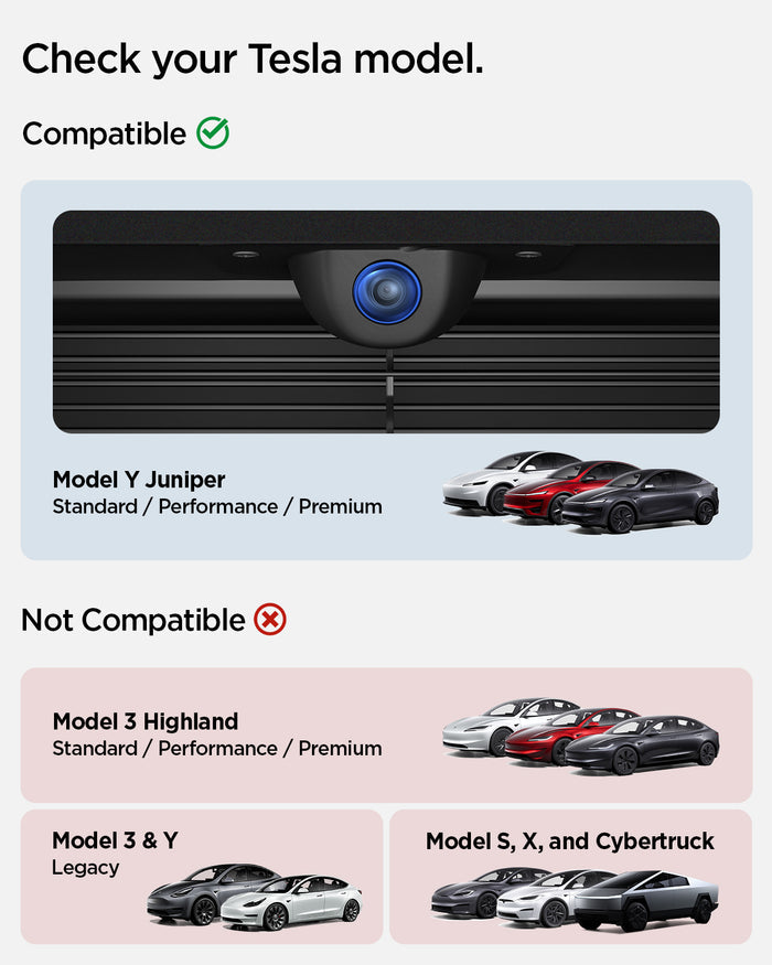 ACP11231 - Tesla Series - Front Camera Protector | TO331 showing check your tesla model