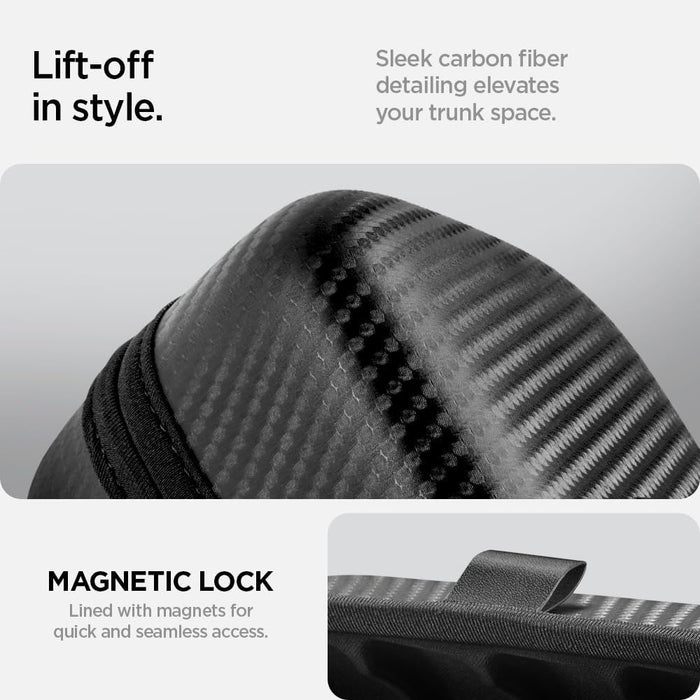 ACP07174 - Tesla Lifting Jack Pads TO310 in Black showing the Lift-off in style, sleek carbon fiber detailing elevates your trunk space.